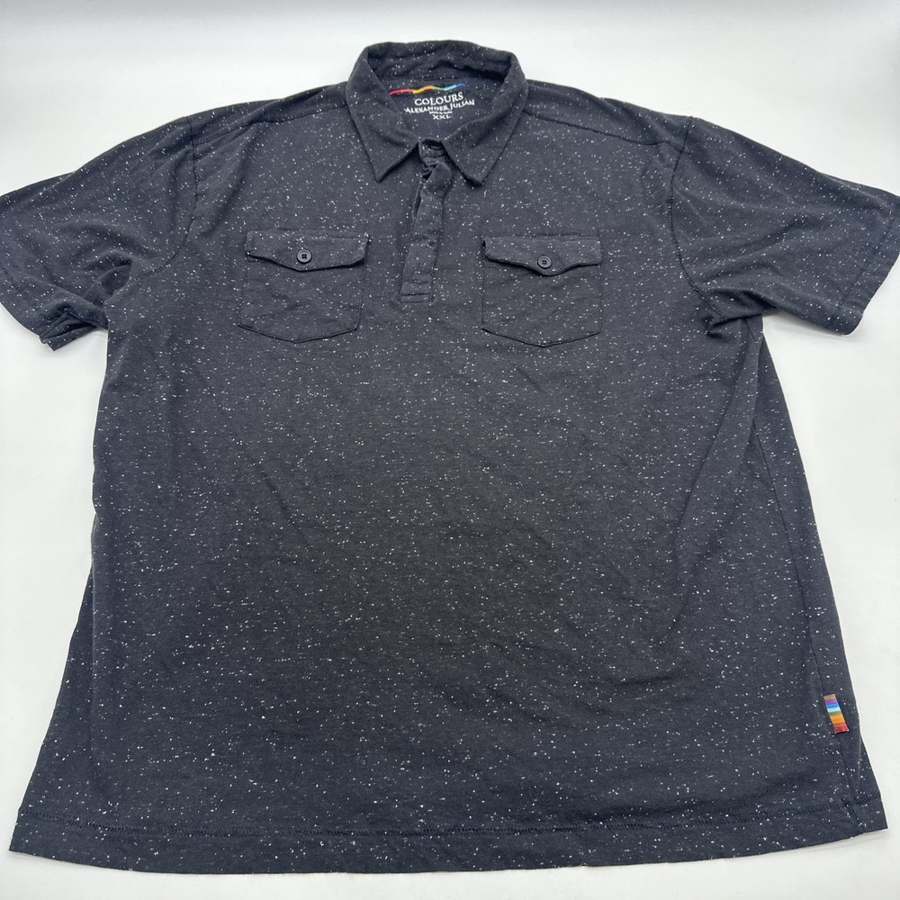 Colours Alexander Julian Polo Shirt Men 2Xl Black Pocket ….#27138