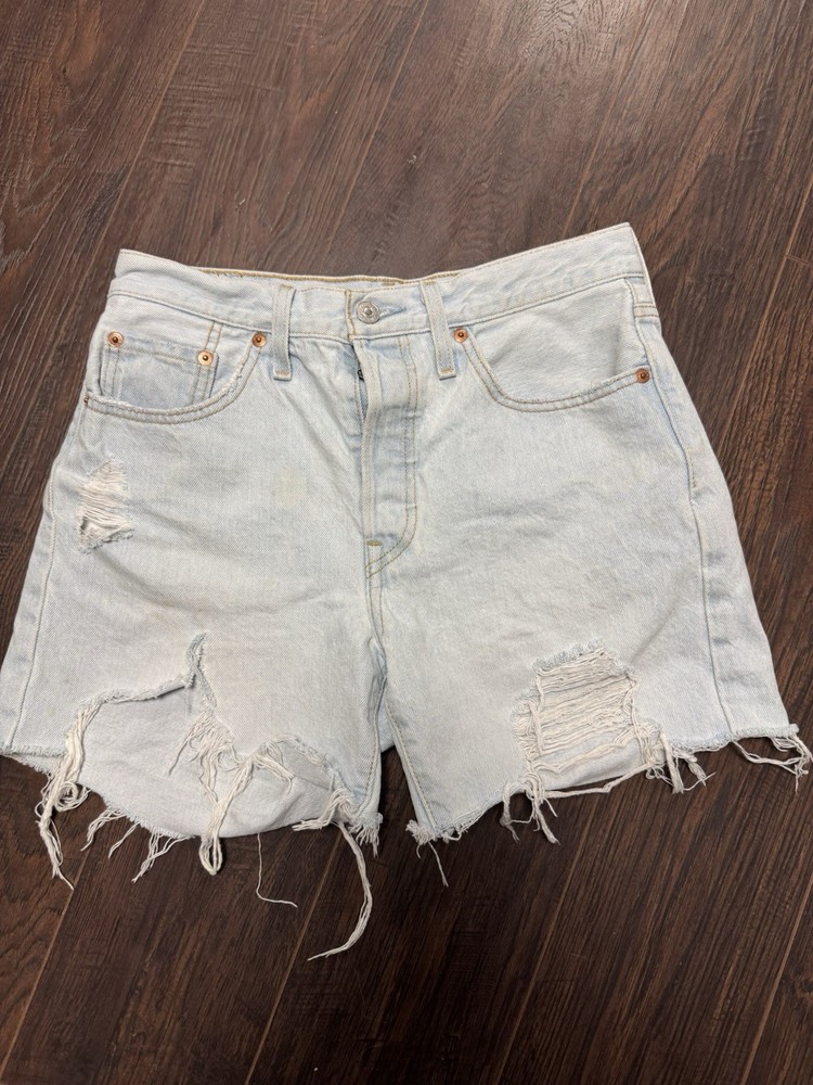 Levi’s Women's 501 Button Fly Cotton High-Rise Denim Shorts Size W27