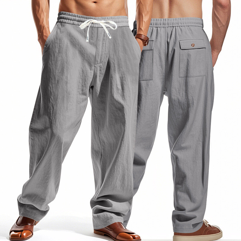Men's loose linen casual trousers