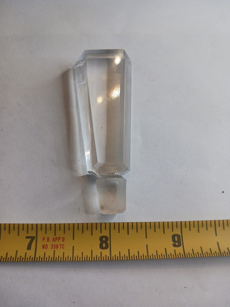 Vintage Crystal Perfume Bottle Stopper Collectible Glass Rare Prisem Decorative