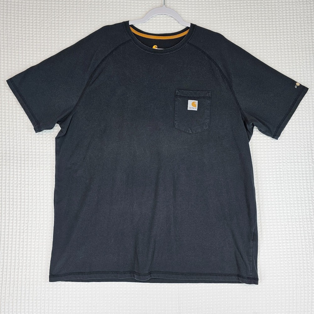 MENS 2X Carhartt Short Sleeve Force Relaxed Fit Grey T-Shirt Pocket