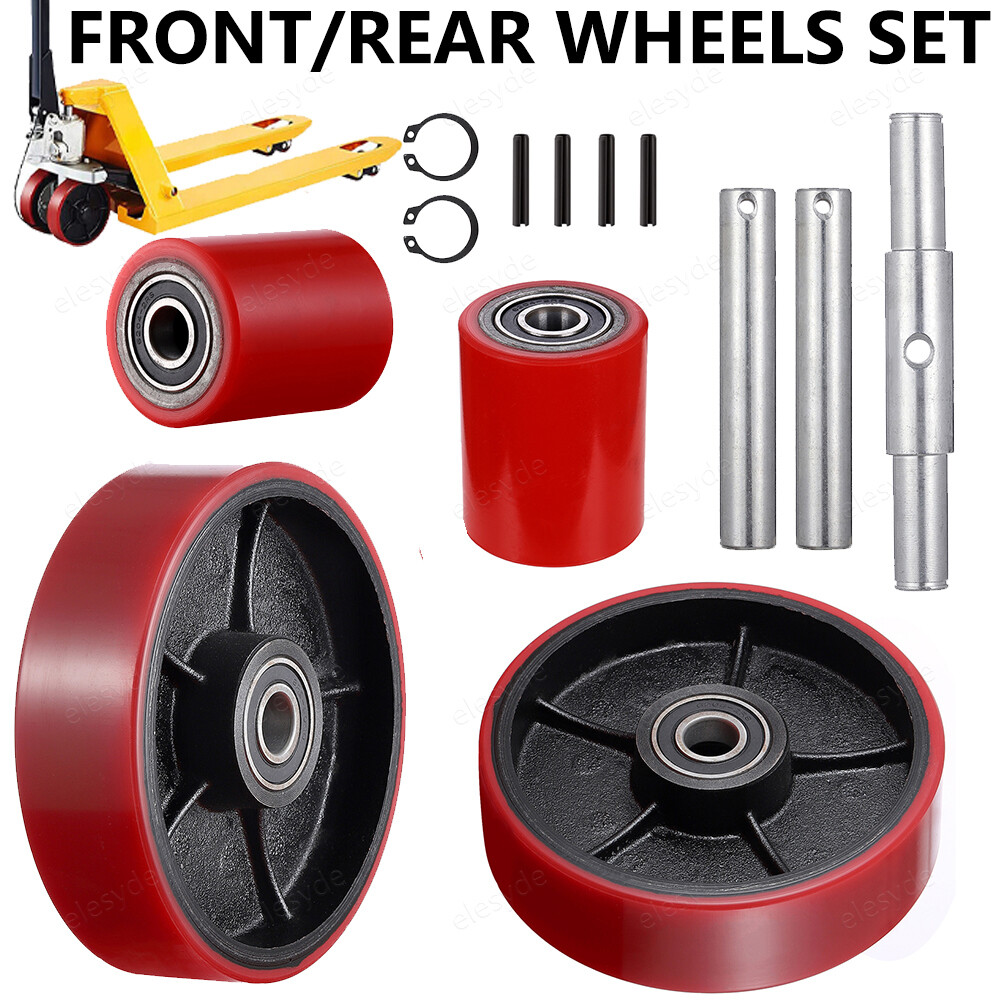 Pallet Jack Lift Truck Steer Load Wheels Replacement Kits with Bearings ID 20mm