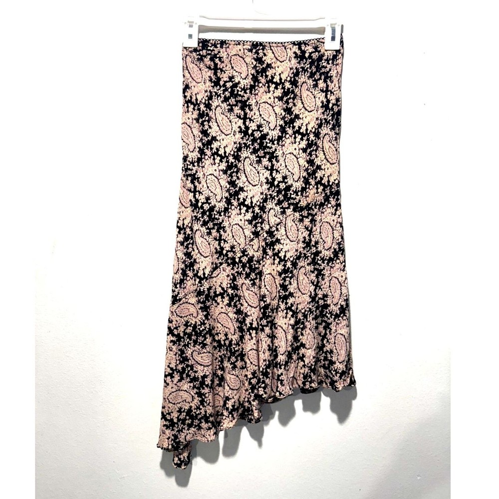 Angie Y2K pull on skirt asymmetric dark floral paisley fairy whimsy goth women S