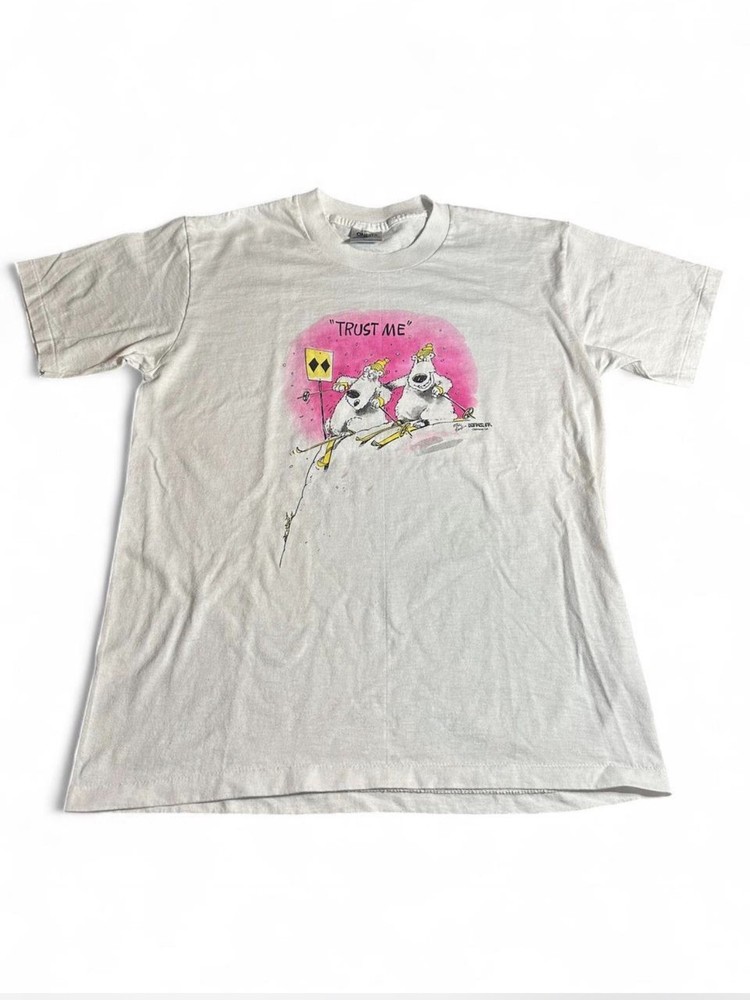 Vintage Mammoth Ski Resort Trust Me Bears T Shirt USA Large 90s Single Stitch