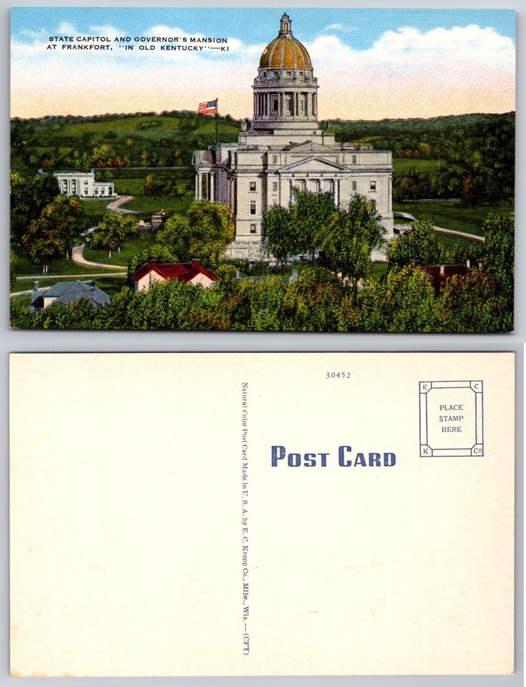 State Capitol Governors Mansion Frankfort Kentucky Postcard