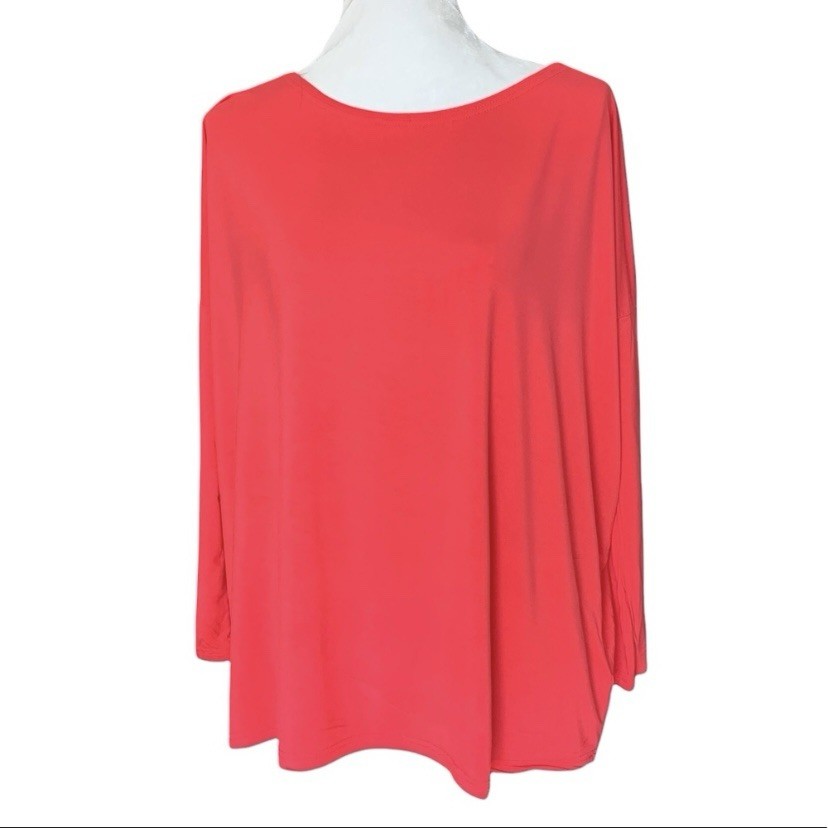 Piko Womens Oversized Coral Shirt Small 95% Bamboo 5% Spandex