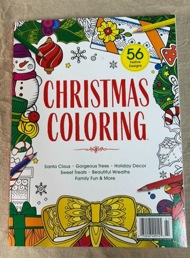 Adult Coloring Book Christmas Coloring ~Stocking Stuffer ☃️ ~56 Festive Designs