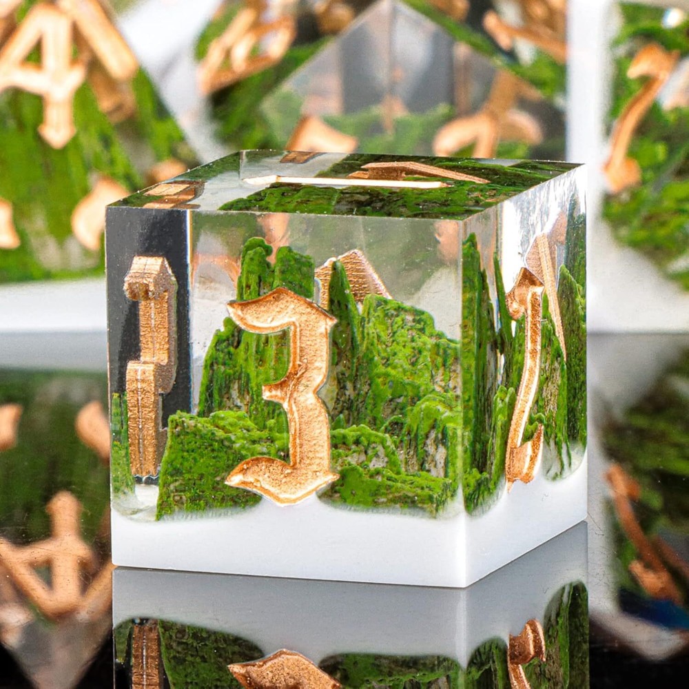 KERWELLSI Sharp Edge Resin DND Dice Set, Dungeons and Dragons Dice with Gifts...