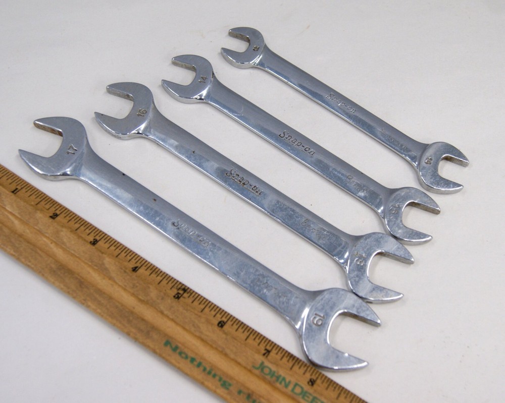 Snap-on USA Tools 4 Piece Metric Open End Wrench Partial Set 12 to 19mm bn3518