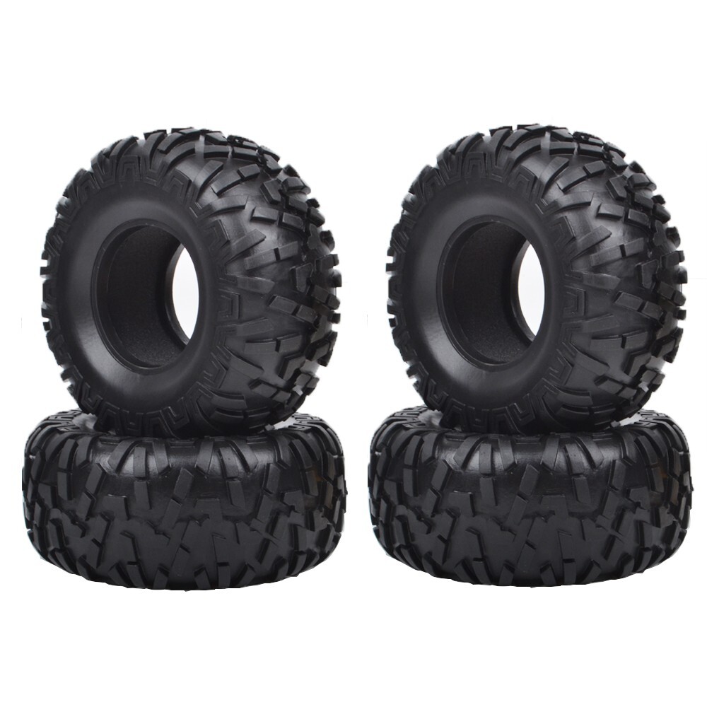 4Pc RC Rubber Tires Set for Tamiya ORV BlackFoot Monster Beetle Chassis
