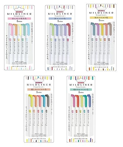 Zebra MildLiner Complete Set 25 Vibrant Colors Great for Text Highlighting, K...
