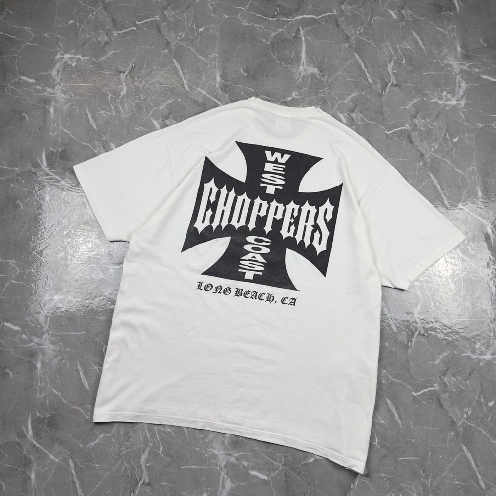 Rare! Vintage West Coast Choppers Big Logo White T-Shirt Size Xl