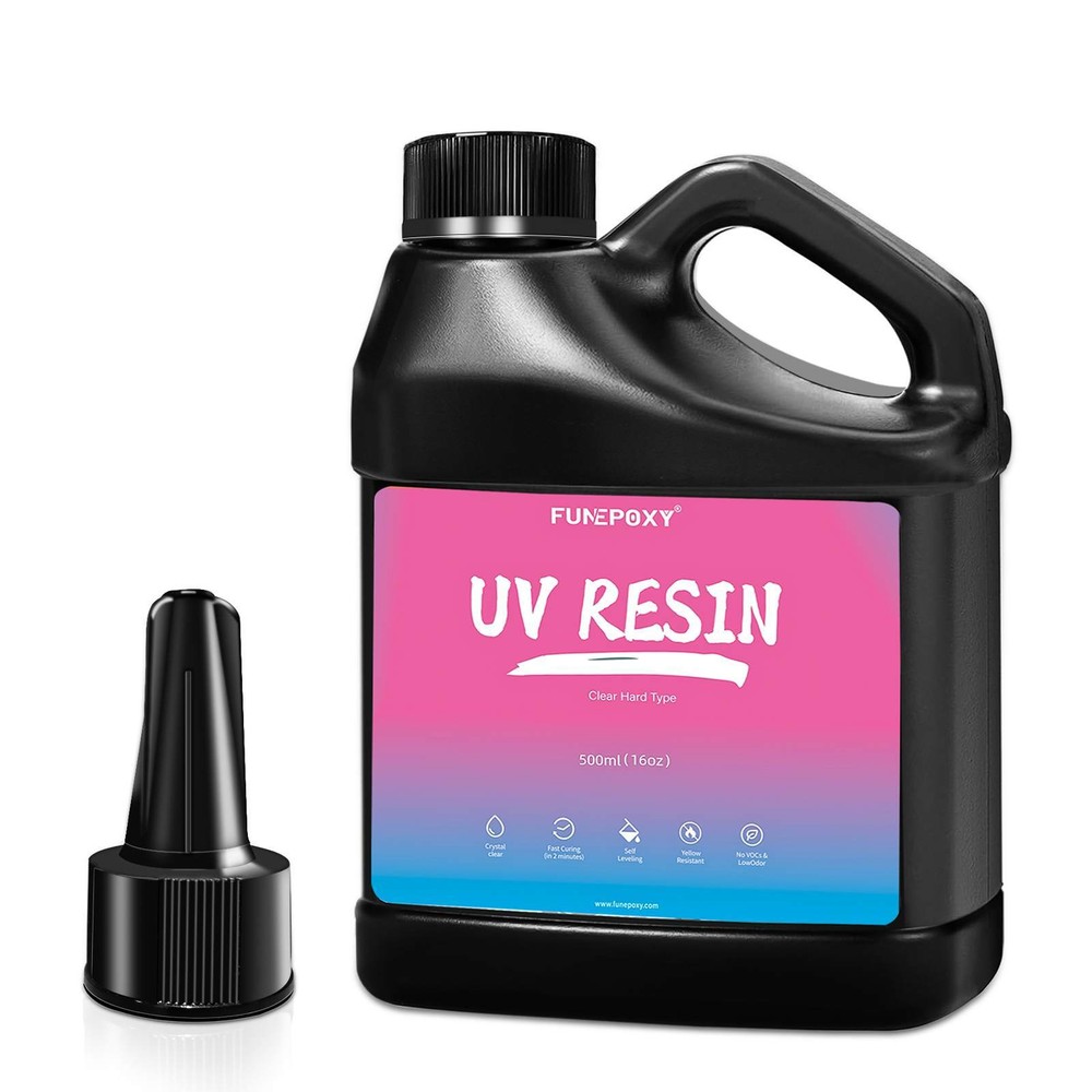 500g UV Resin 16oz Clear Pre-Mixed Kit for DIY Jewelry Cures in 4 Minutes