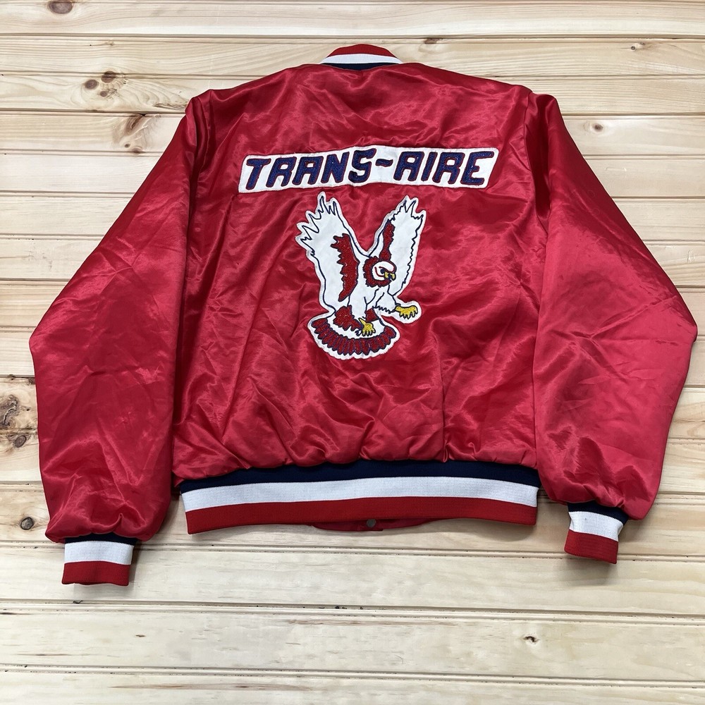 Vintage 60s 70s Trans Aire Eagle Satin Bomber Jacket Men’s Size Medium Swingster