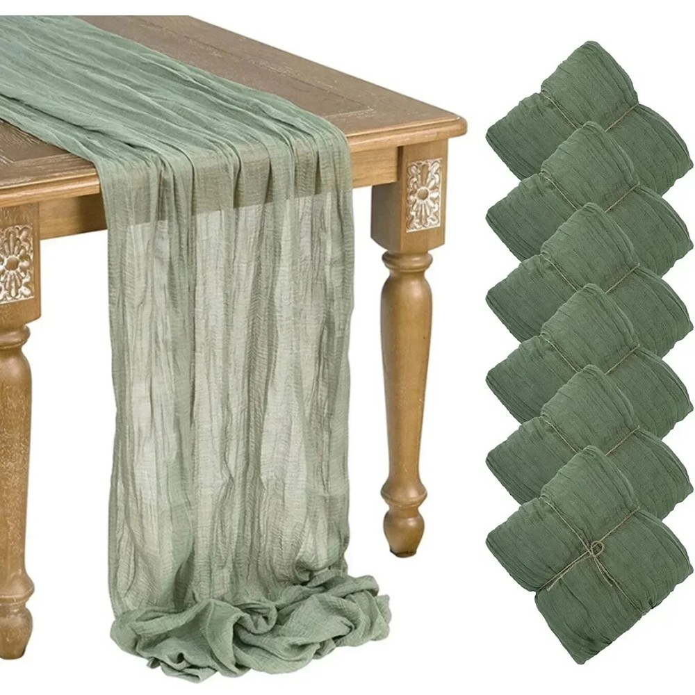 1/6/10PCS 90*300CM Cheese Cloth Gauze Table Runner Rustic Wedding Table Decor