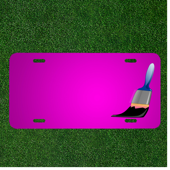 Create Your Own Custom Personalized Car License Plate With Added Names in Stylish Brush Painted Black Finish