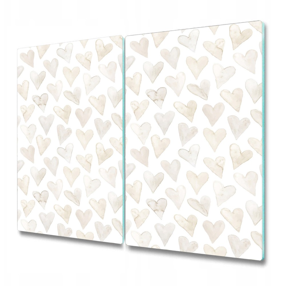 Tempered Glass Chopping Cutting Board Subtle Hearts Watercolour Girly 2x30x52