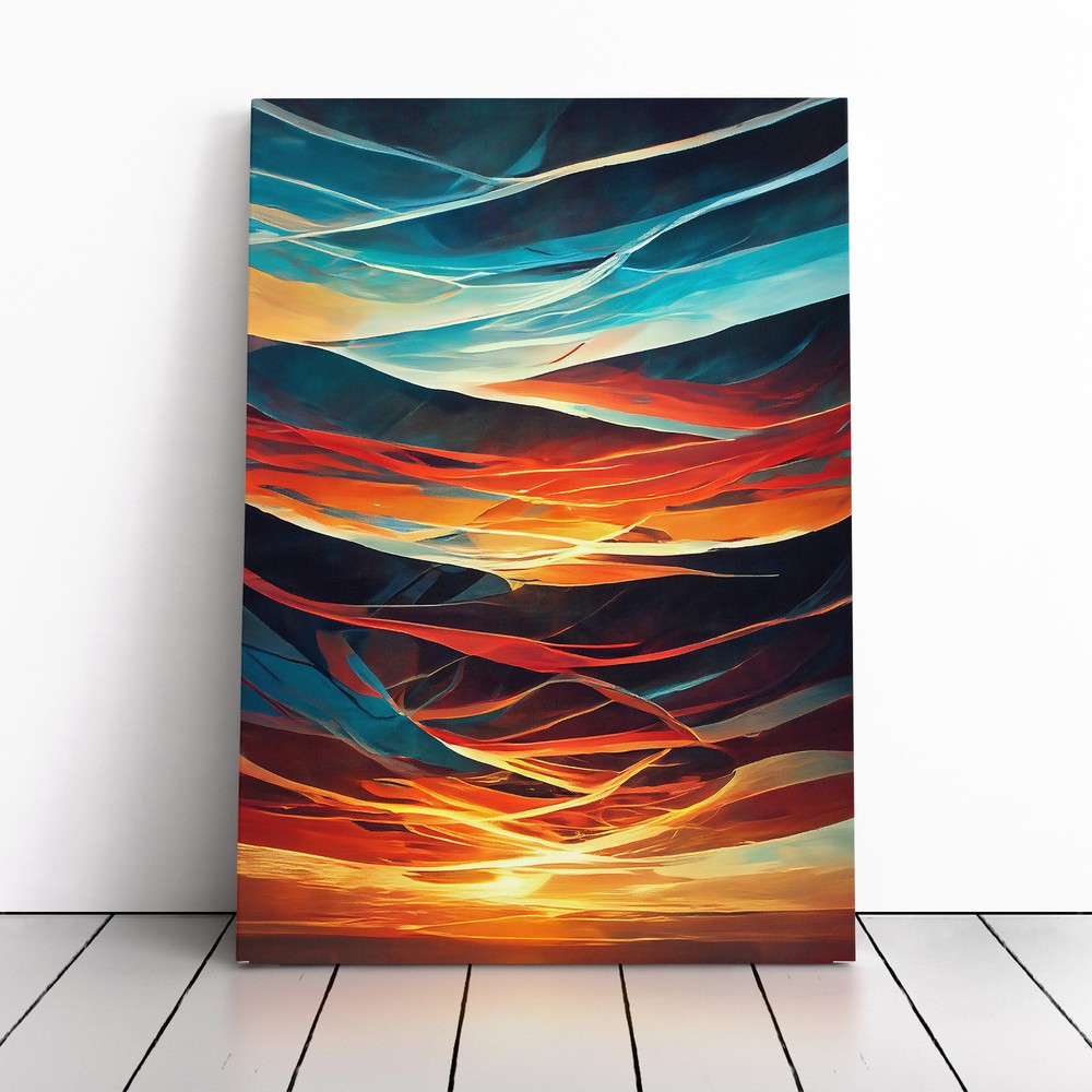 Sunset Abstract No.3 Canvas Wall Art Print Framed Picture Home Office Decor