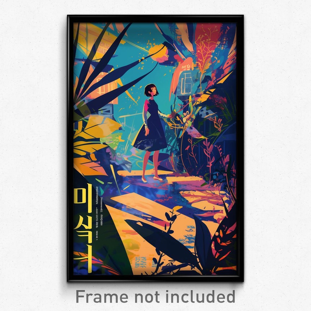 Vintage Korean Psychedelic Film Poster for Rundown Promenade Retro Art Print