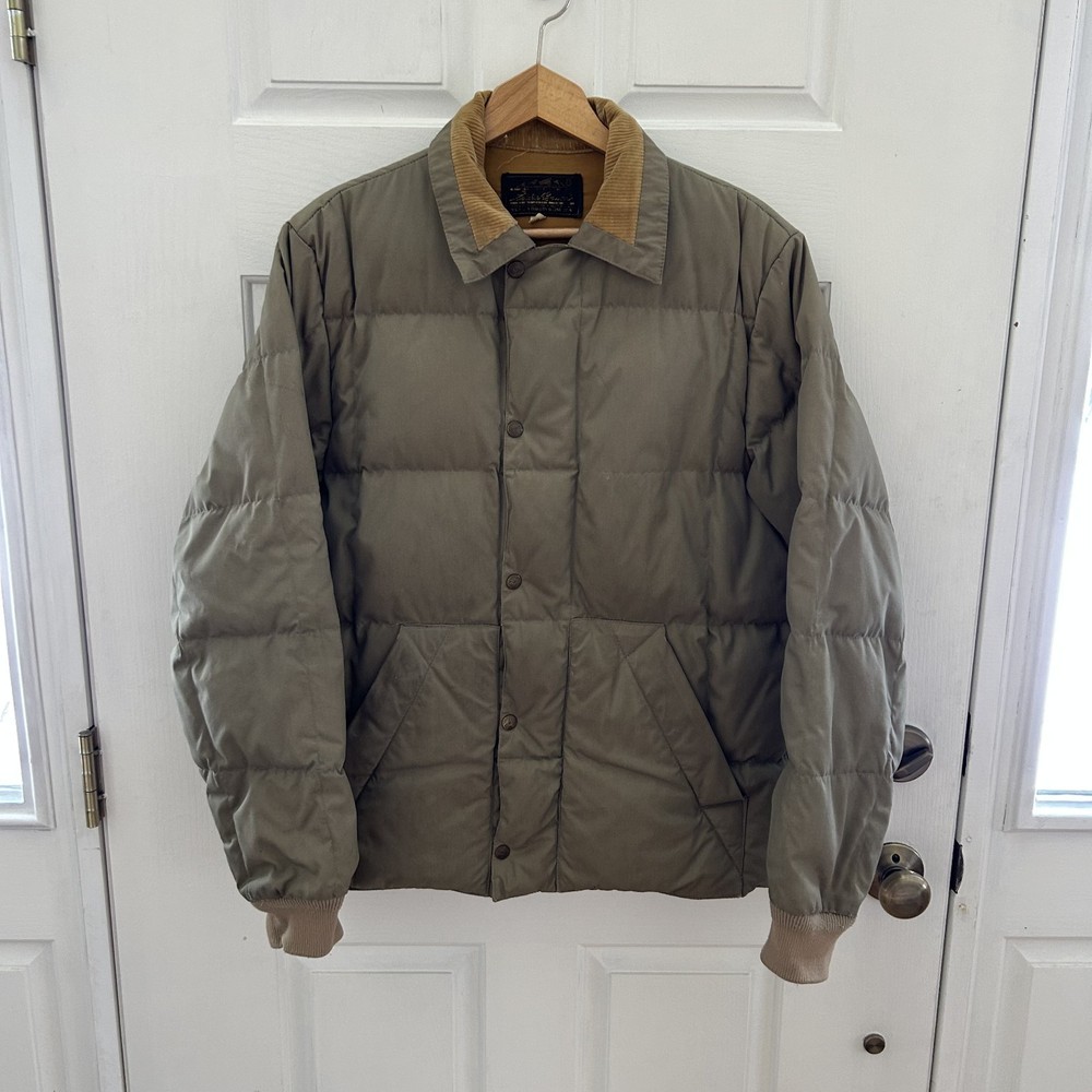 Vintage 70s 80s Eddie Bauer Goose Down Jacket Size Medium Outdoors Snap Quilted
