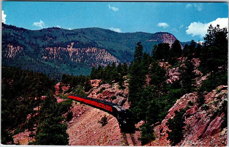 Postcard TRAIN SCENE Between Durango & Silverton Colorado CO m/09 AO3270