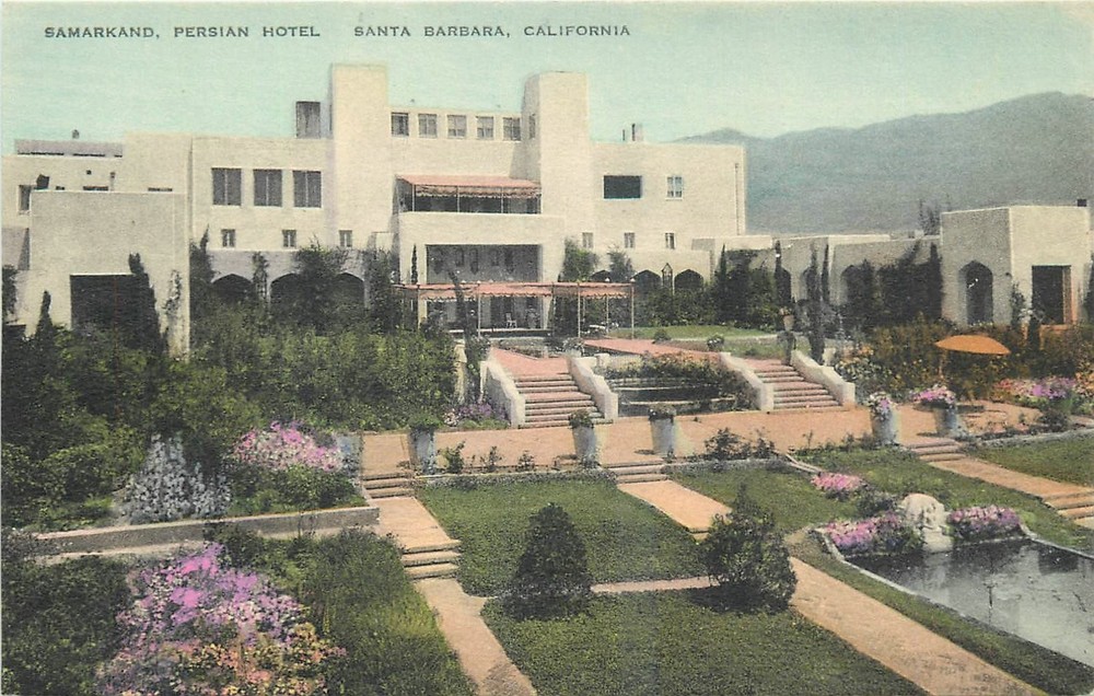 1940s Santa Barbara California Samarkand Persian Hotel HC Postcard 26-366
