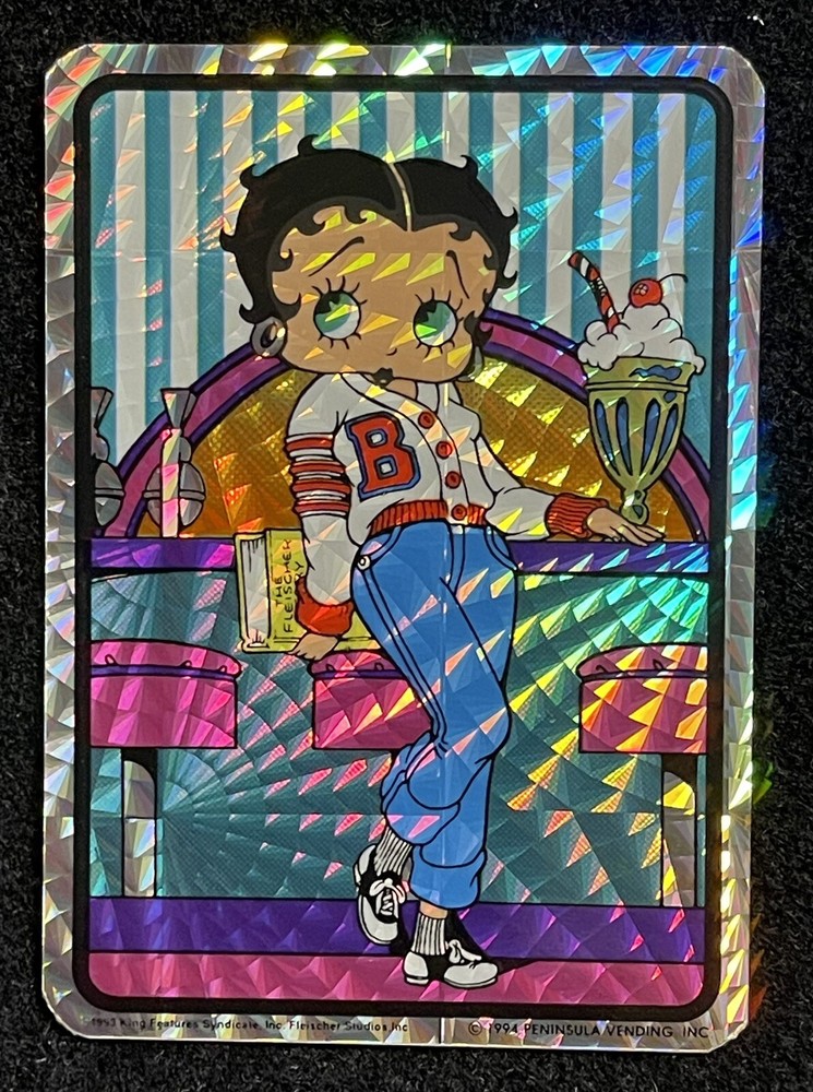 VTG Betty Boop Prism Vending Machine Sticker NOS