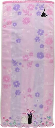 Kiki's Delivery Service Cotton Bath Towel (Jiji Flower) Studio Ghibli Purple New