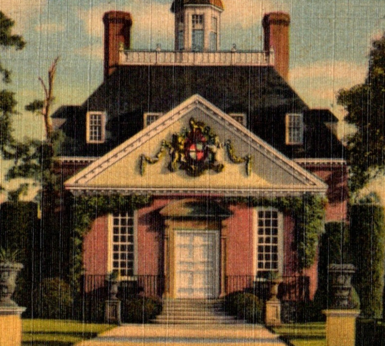 Vintage Linen Postcard Governor's Palace Williamsburg Virginia VA