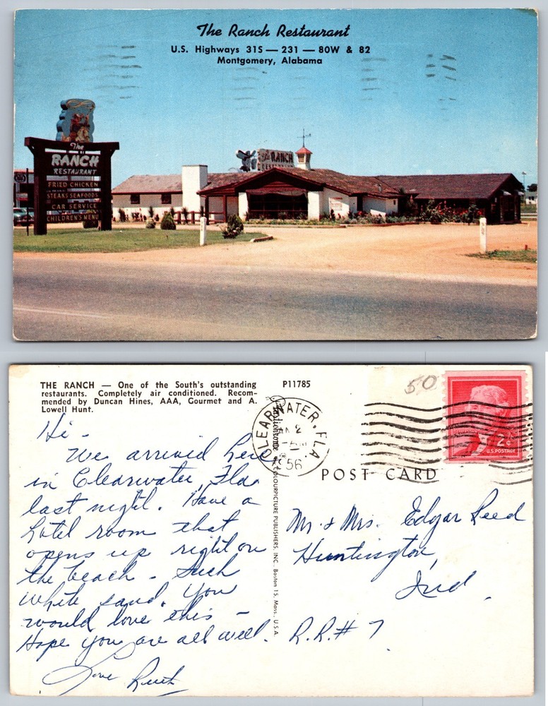 The Ranch Restaurant Montgomery Alabama Postcard