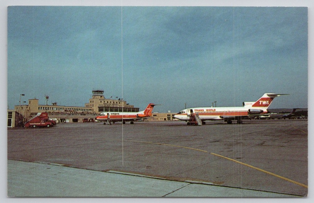 TWA Boeing 727 Jets Bradley International Airport Windsor Locks CT Postcard