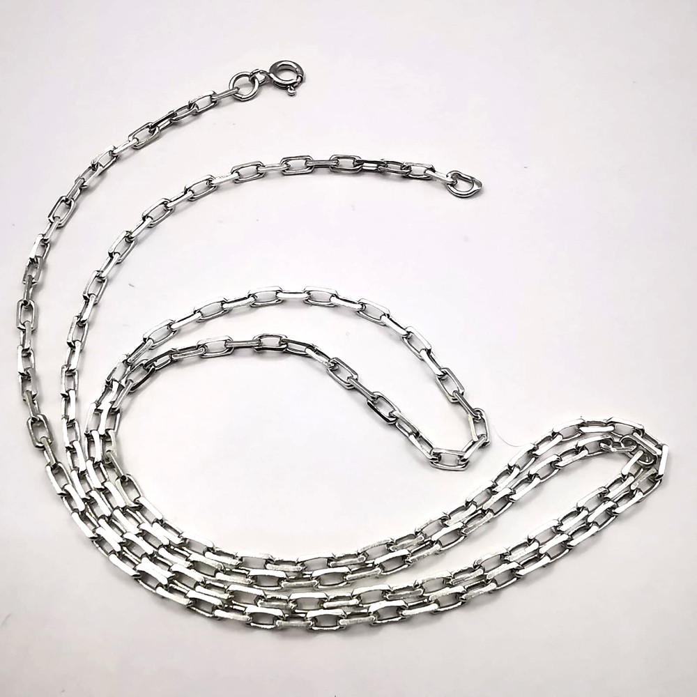 Vintage Beautiful Chain Link 925 Sterling Silver Unisex Handmade Signed Jewelry