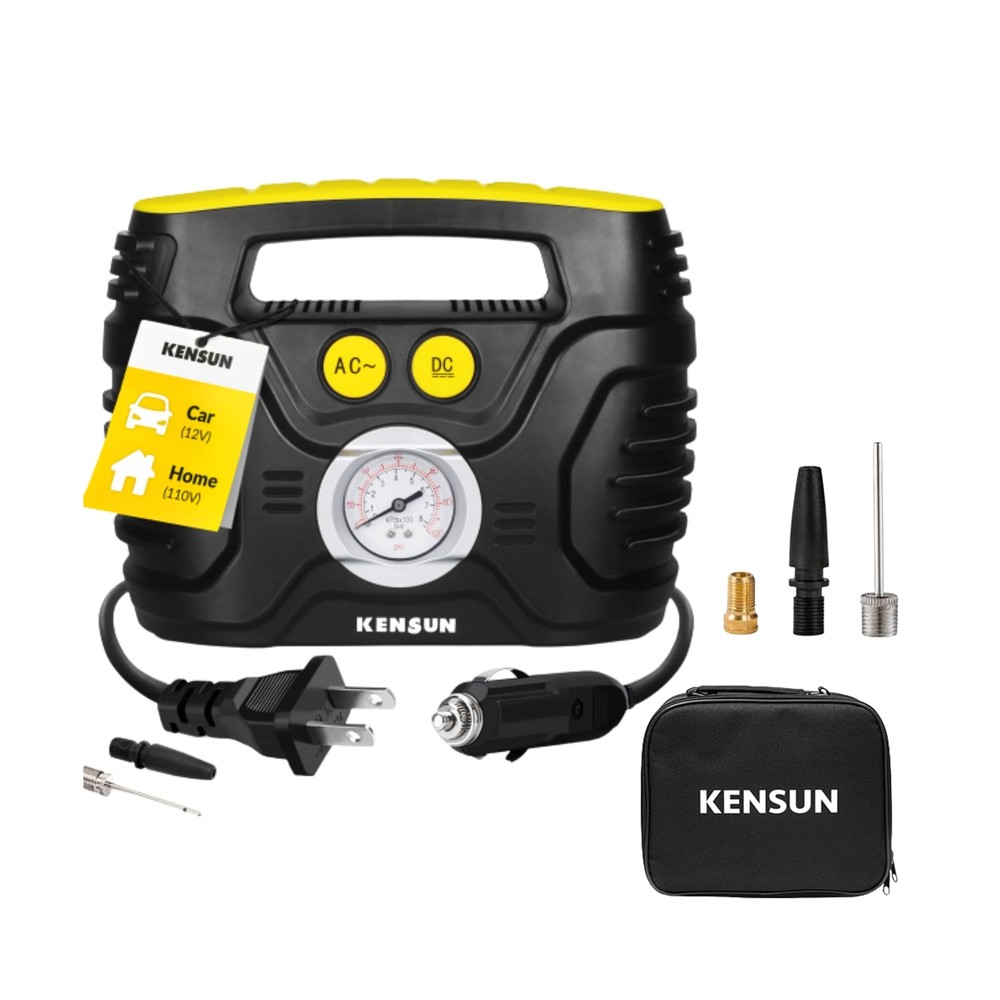 Kensun EHRComp-A58B-FBA-2 Portable 12V Air Compressor for Cars Tires