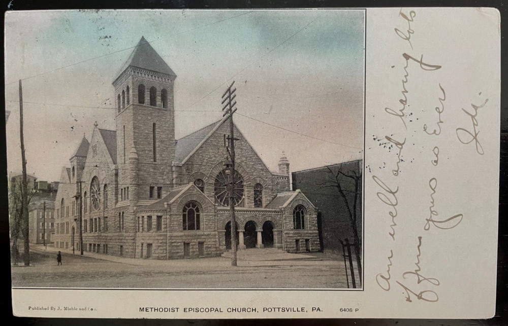 Vintage Postcard 1901-1907 Methodist Episcopal Church, Pottsville, Pennsylvania