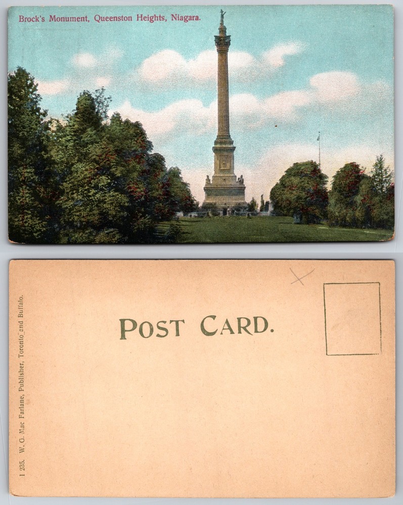 Brocks Monument Queenston Heights Niagara Postcard