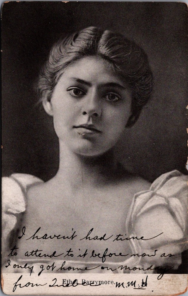 Ethel Barrymore RPPC Postcard 1908 Georgian Bay Sent to Rochester NY