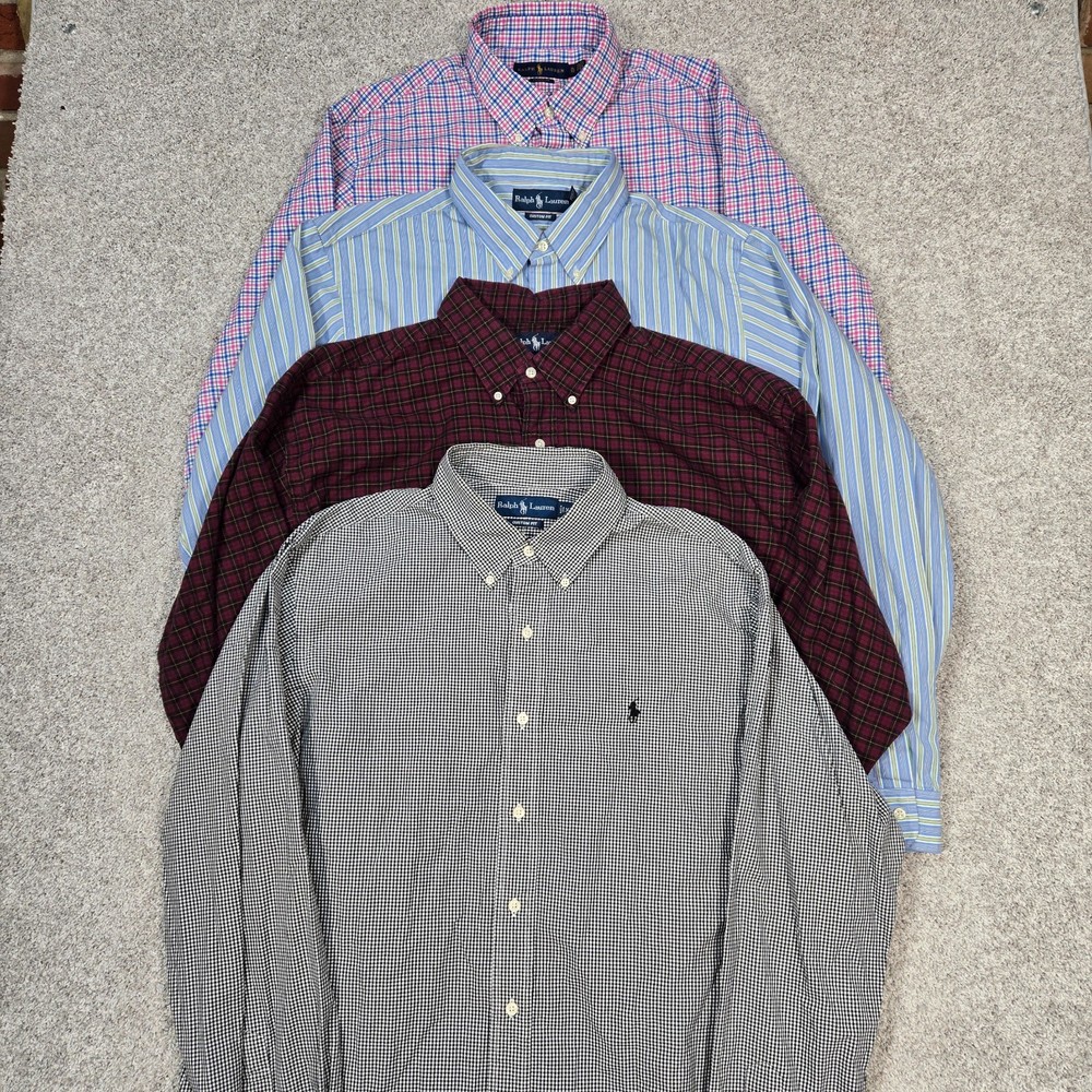 Polo Ralph Lauren Men’s Button Down Shirts XL Long Sleeve bulk lot of 4