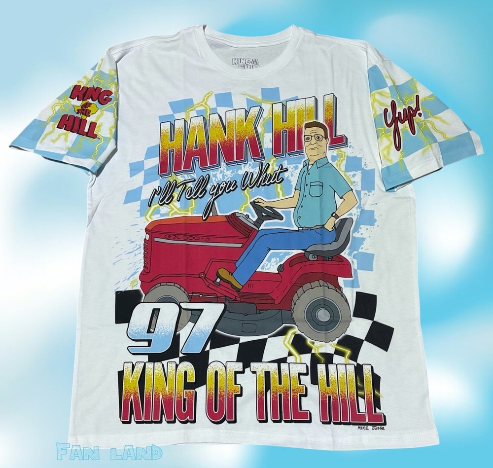 New King Of The Hill Hank Lawn Mower Racing Classic Mens Vintage T-Shirt