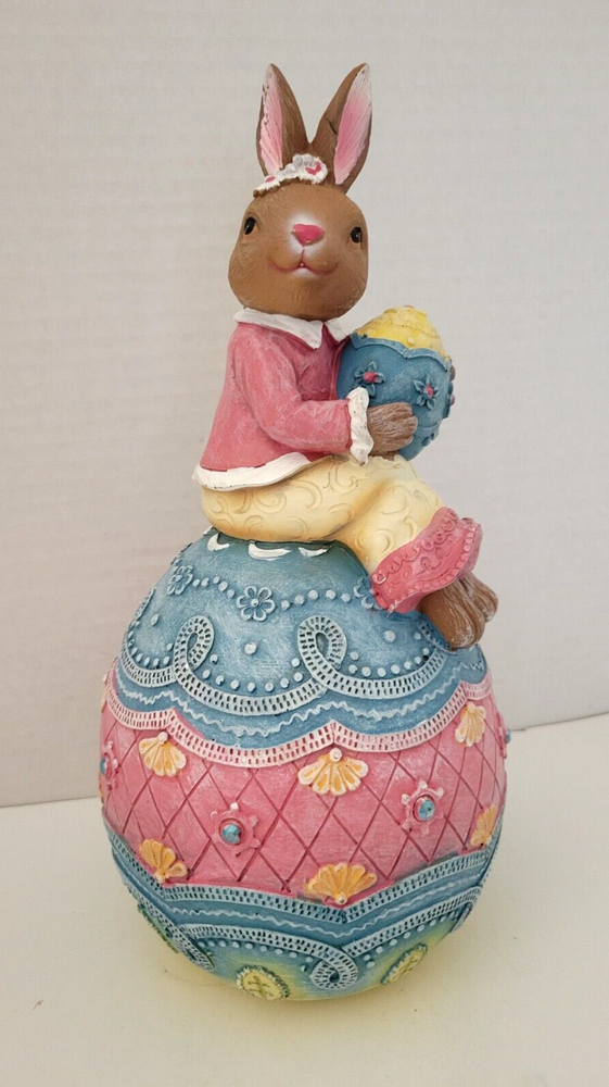Rare Find Easter Anthropomorphic Bunny On Top Of A Large Easter Decoration