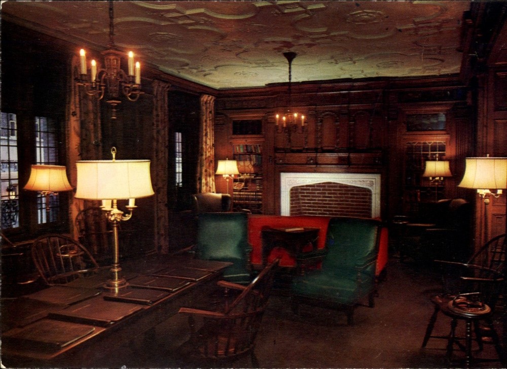 Hotel Dennis ~ Atlantic City New Jersey ~ library ~ 1950s