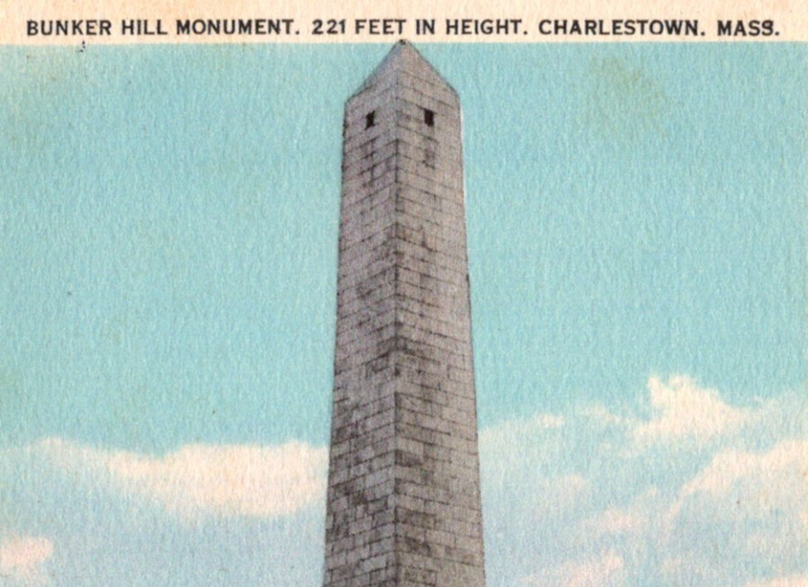Vintage WB Postcard Bunker Hill Monument Charlestown Massachusetts MA