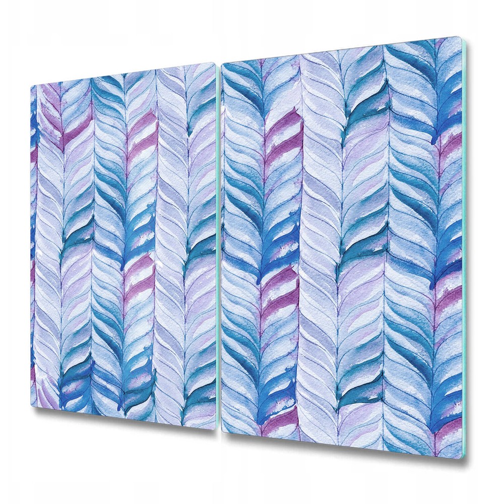 Scandinavian Herringbone Glass Worktop Saver Watercolor Design 2x30x52