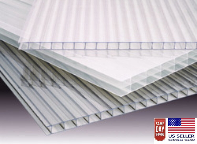 PACK OF 10 SHEETS Polycarbonate Twin Wall Clear 8mm - 032'' thickness