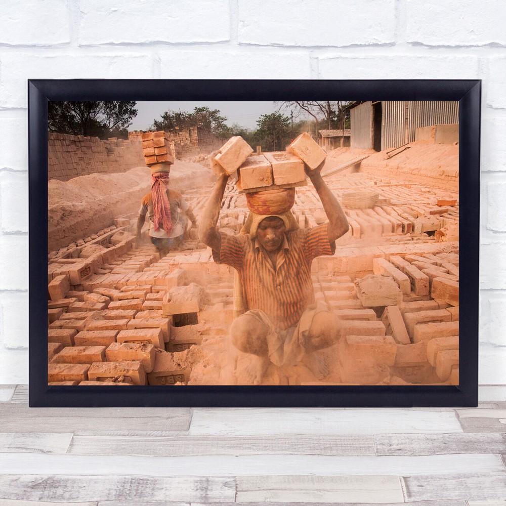 People Portrait Life Worker Street Documentary brick Wall Art Print