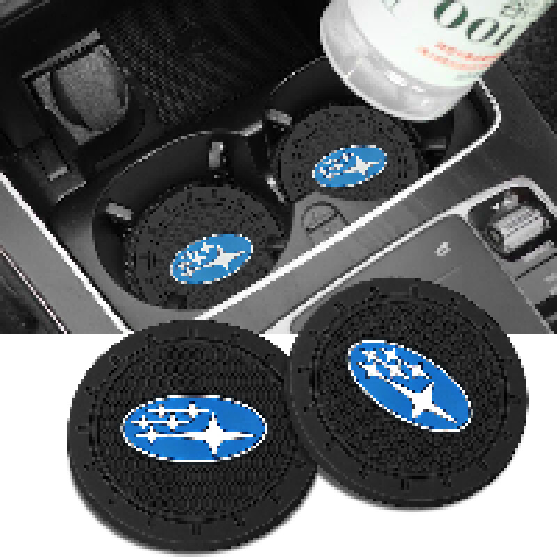 Car Cup Holder Universal NonSlip Coaster Silicone Waterproof Pad for Subaru Logo