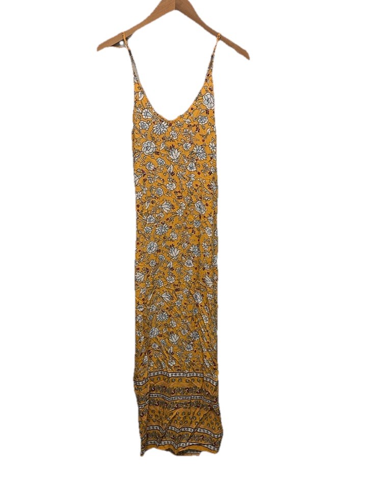 Old Navy Women’s Sleeveless Adjustable Strappy Maxi Dress in Yellow/Floral Sz XL