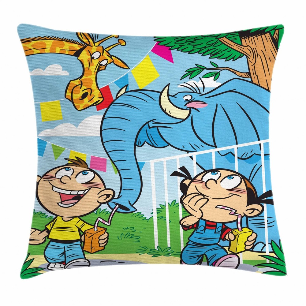 Ambesonne Kids Throw Pillow Covers Available in 8 Sizes for Home Accent Decor