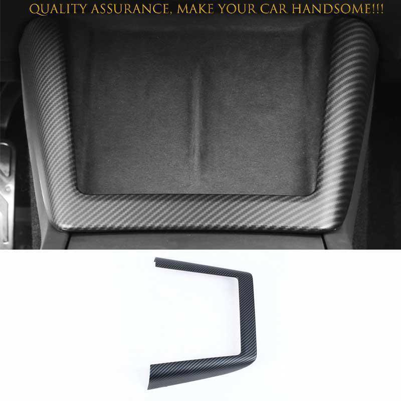 1Pc For Tesla Model 3 2024-25 Carbon Fiber Look Center Console Charge Frame Trim