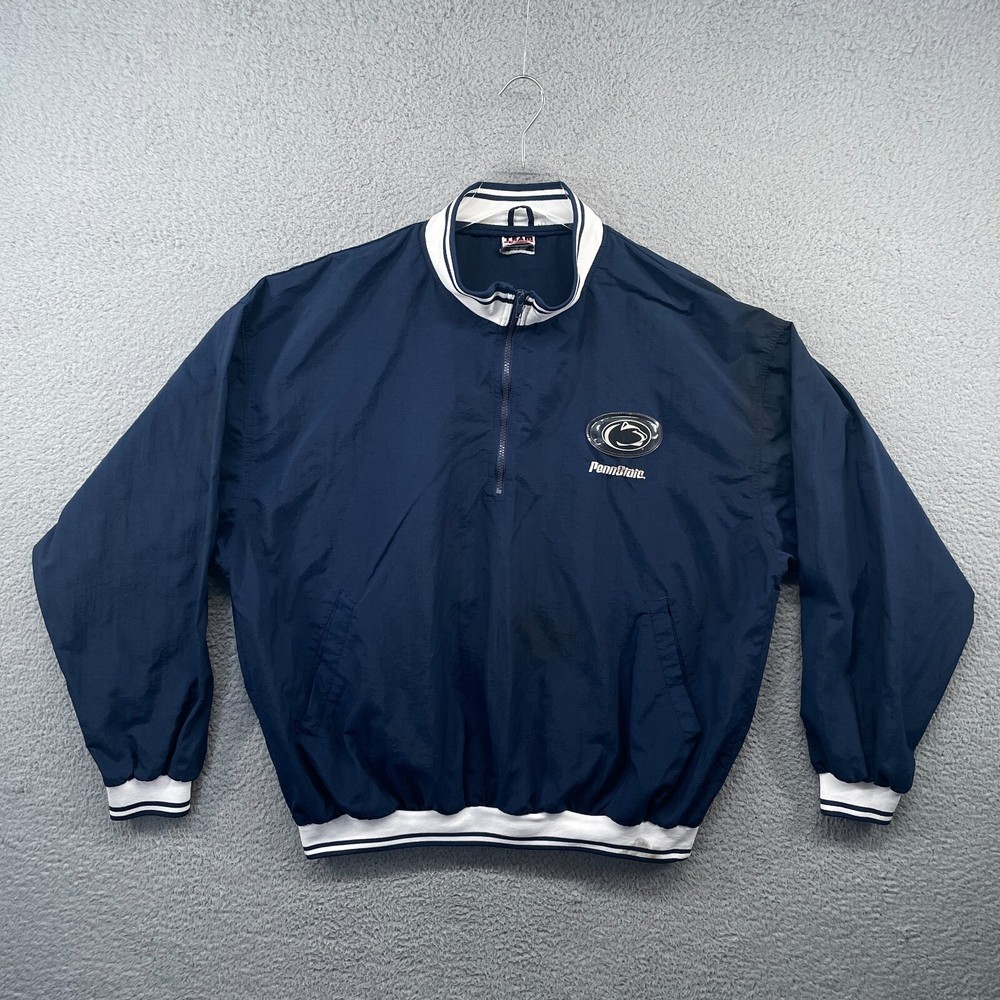 Vintage Penn State Nittany Lions Mens 2XL XXL Blue 1/4 Zip Windbreaker Jacket