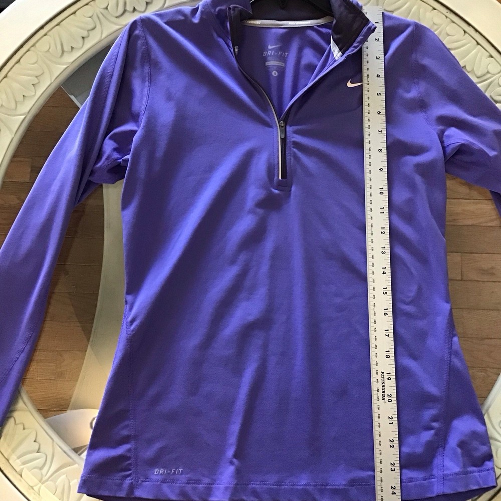 Nike Womens Purple Dri Fit Running Element 1/2 Zip Pullover Size Small